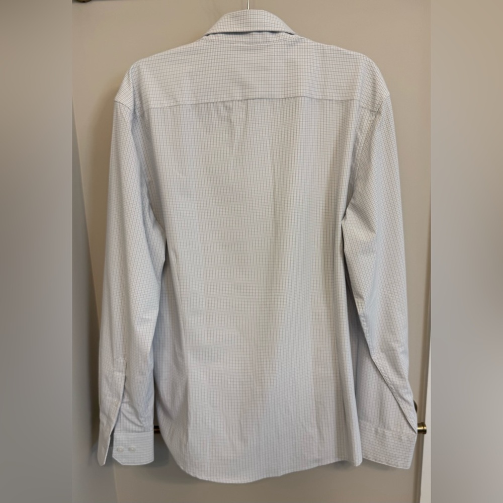 Mizzen+Main Leeward Trim No Tuck White Checkered Button Down Shirt - Picture 4 of 4